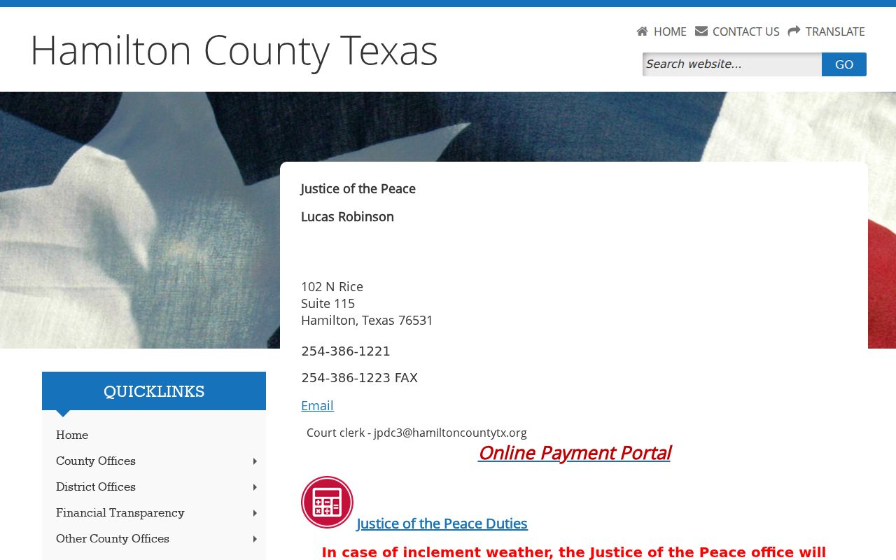 Hamilton County traffic warrant records reference to the JP1 court office
